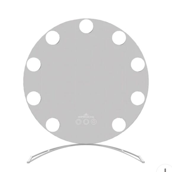Impressions Hollywood Round XL Tri-Tone LED Makeup Mirror- White